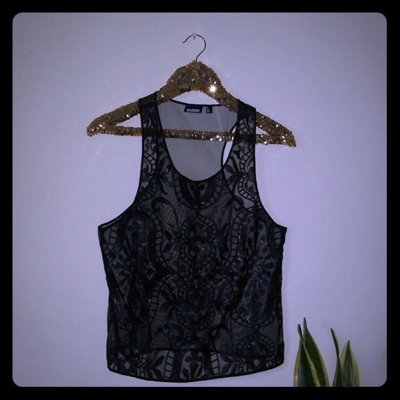 Tildon sequin black tank - Picture 1 of 6